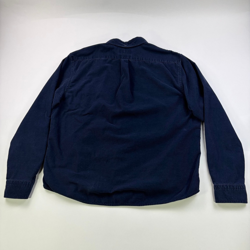 Banana Republic Slim Untuck Fit Corduroy Shirt Mens L Navy Blue Button Down - Picture 2 of 7
